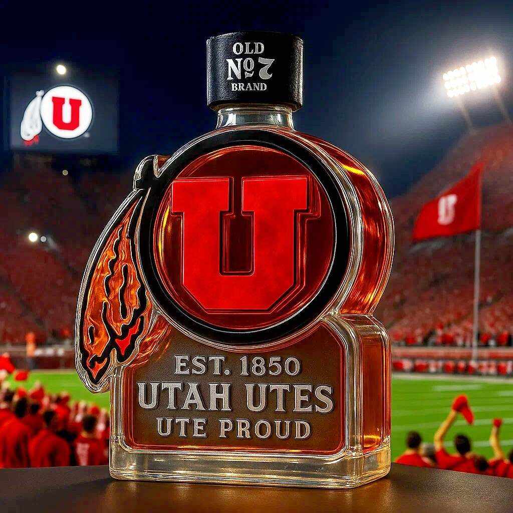 Utah Utes LOGO Whiskey Bottle