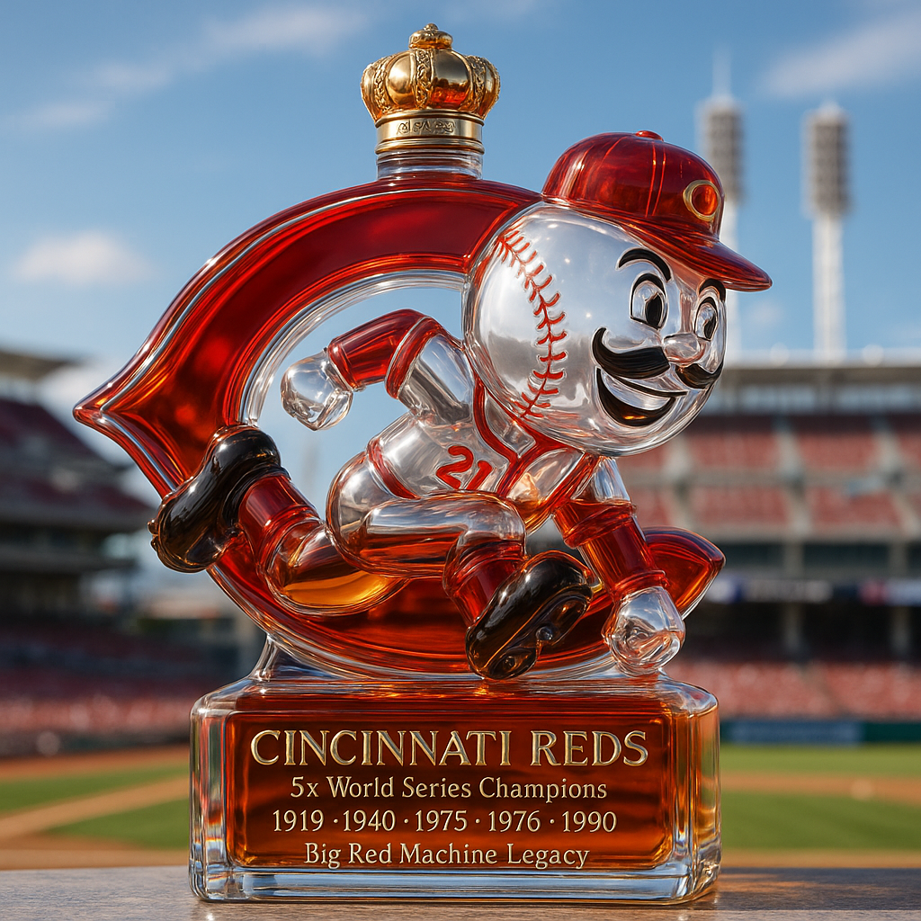 Cincinnati Reds Whiskey Bottle