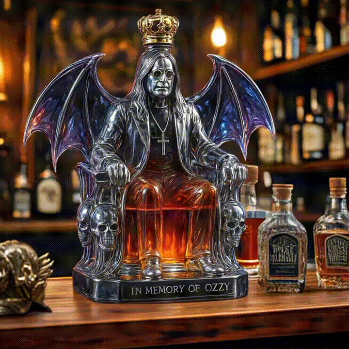 Prince of Darkness Shape Glass Whiskey Bottle
