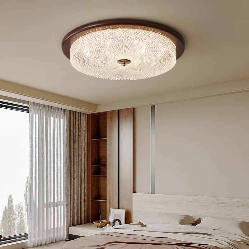 Highendlights Vintage Chinese Ceiling Light - Full-Spectrum Eye-Care Walnut Wood