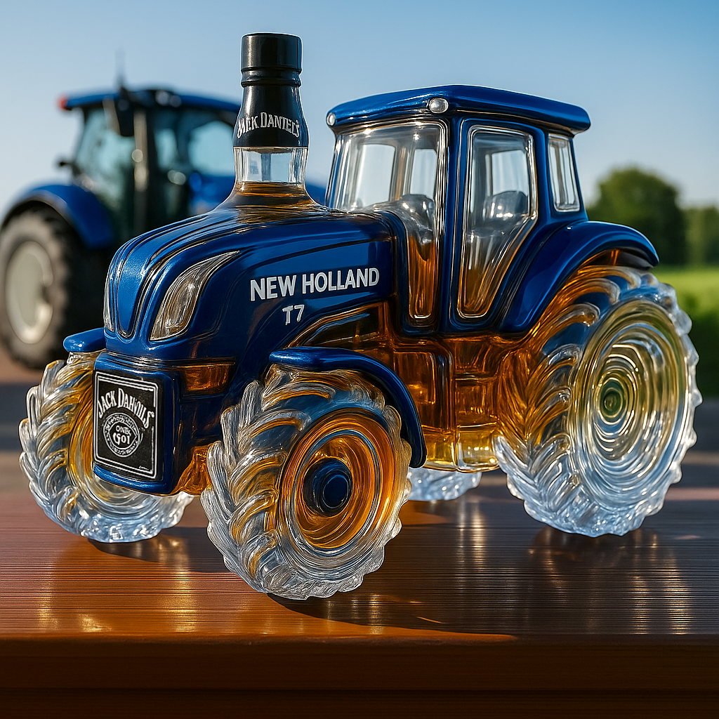 Classic New Holland T7 Series Tractor Whiskey Bottle