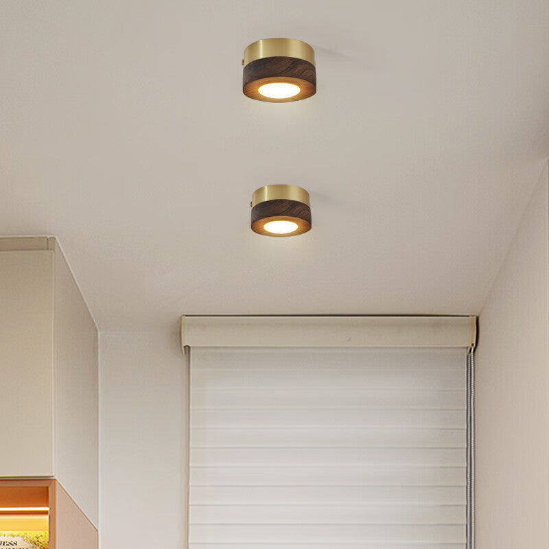 Highendlights Surface-Mounted Downlight - Black Walnut & Brass