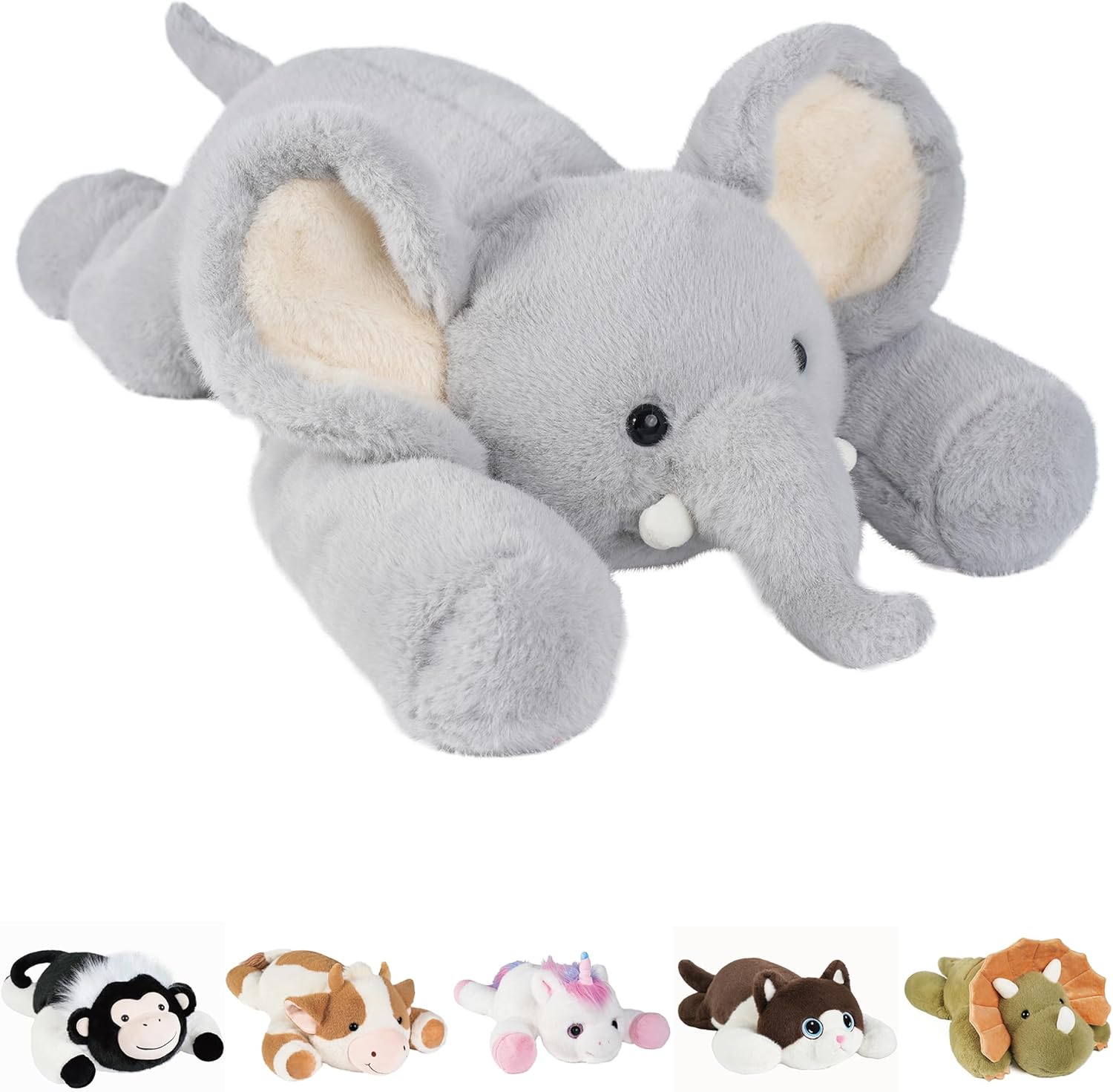 Weighted Stuffed Animals Elephant - 25" Big Stuffed Animal Toy Pillow for Kids & Adults
