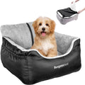 Dog Car Seat for Small Dogs Under 25 lbs – Fully Detachable & Washable, Soft Booster Seat with Storage Pockets, Clip-On Leash, Portable Carrier Bed, Fits Most Car Seats and Types