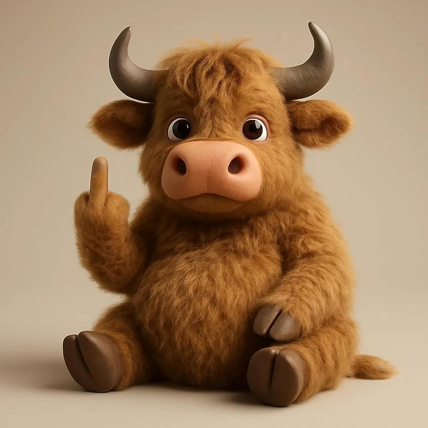 Funny Middle Finger Plush – Cute Stress Relief Desk Gift