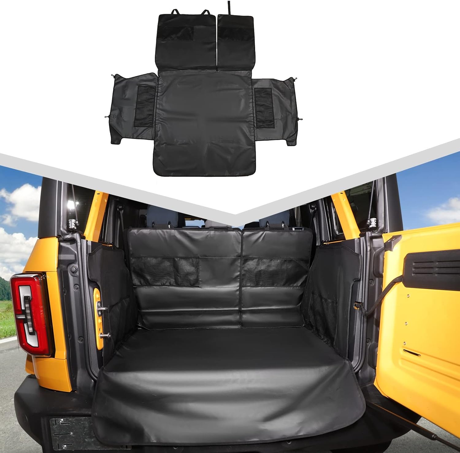 Waterproof Cargo Cover Dog Mat Protector Compatible with Ford Bronco 4 Door 2021-2023