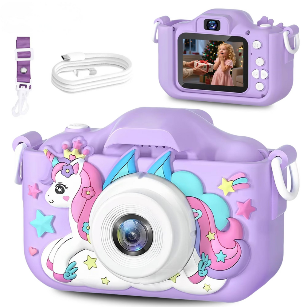 Unicorn HD Kids Camera with 32GB Rechargeable Battery - Capture Awesome Photos and Videos!