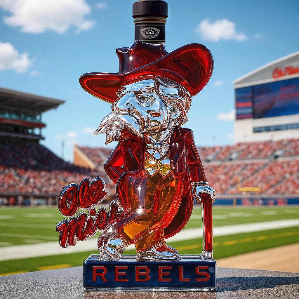 Ole Miss Rebels Whiskey Bottle