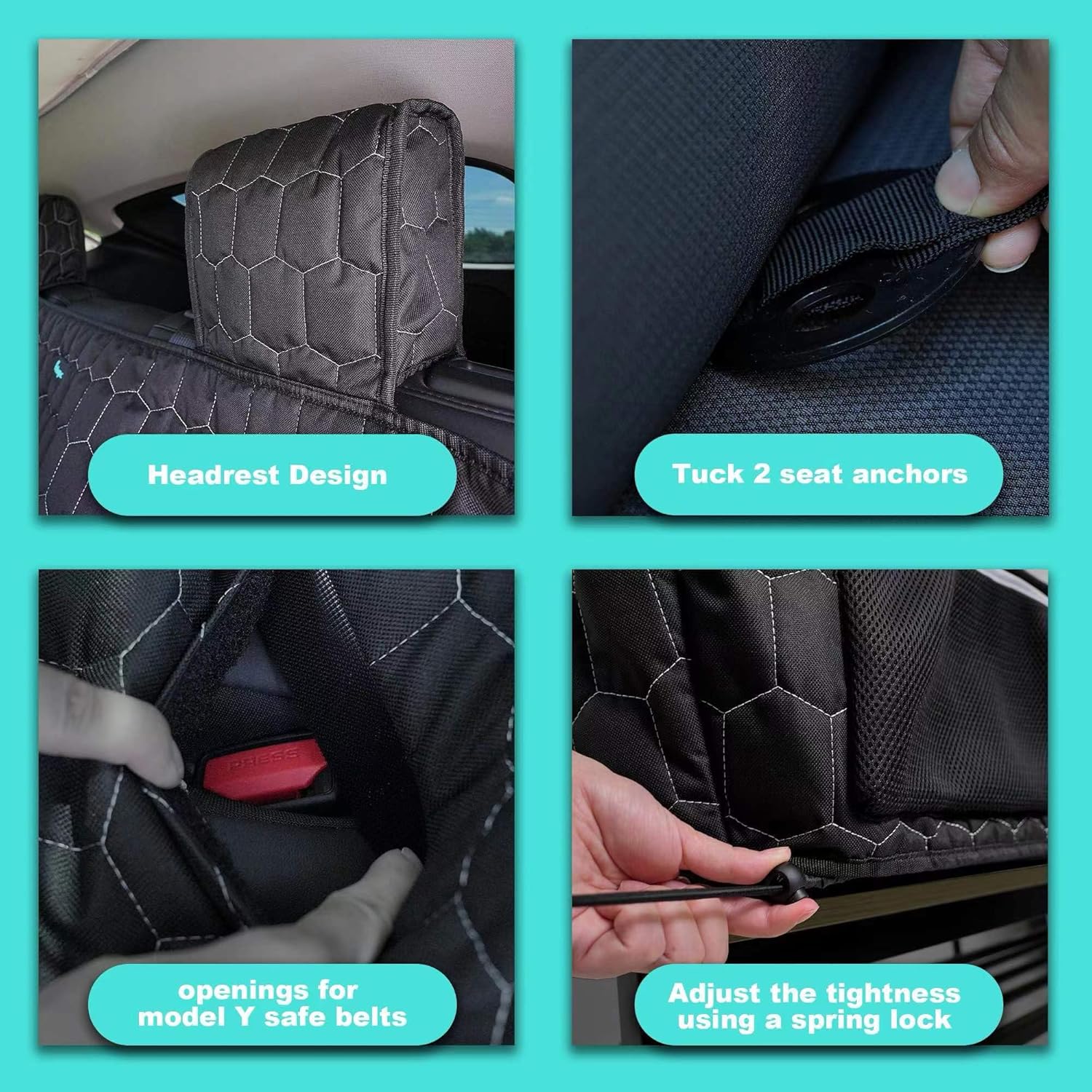 Non Slip Waterproof Dog Seat Covers for Tesla Model Y 2020-2022