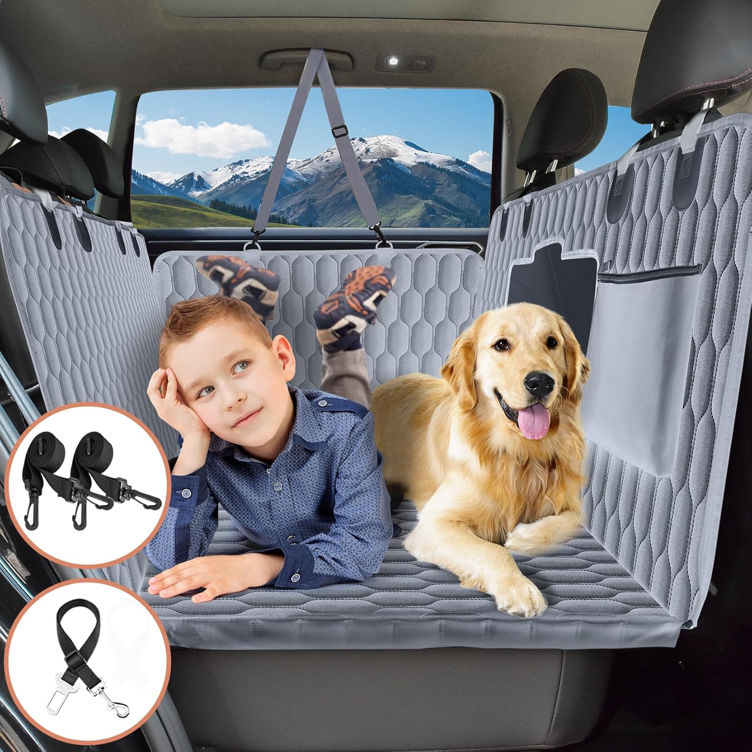 Waterproof Back Seat Extender For Dogs-Supports 400lb For Car,SUVs