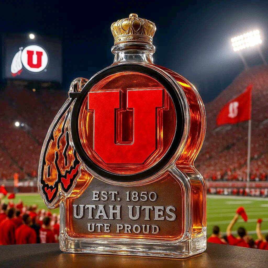 Utah Utes LOGO Whiskey Bottle