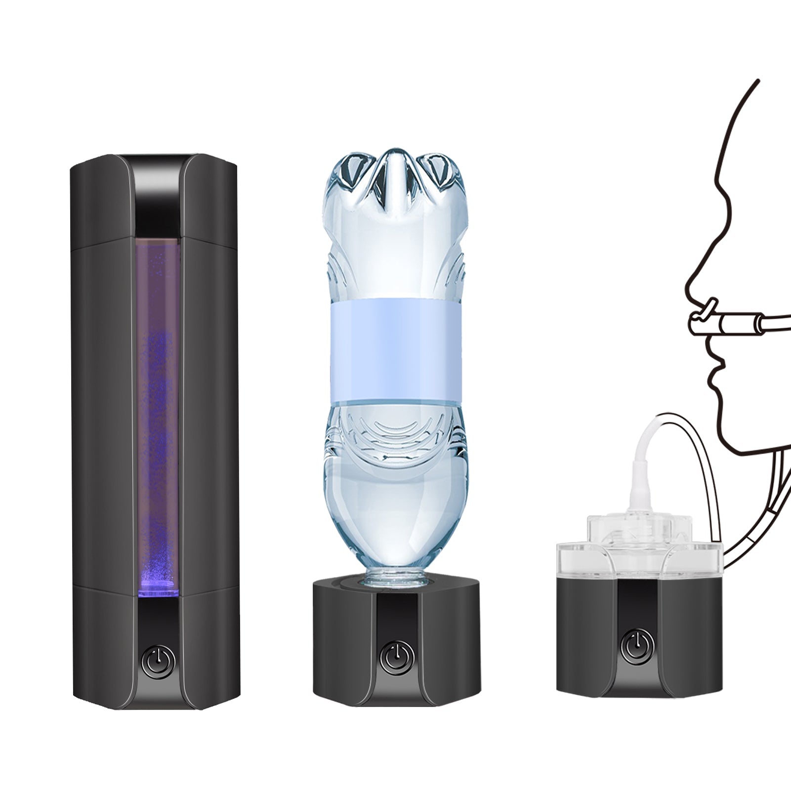 Portable 3-in-1 Hydrogen Water Generator Bottle & Inhalation Device | Hydrogen-Rich Water Maker