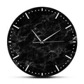 Modern Minimalist Black Marble Print Silent Wall Clock