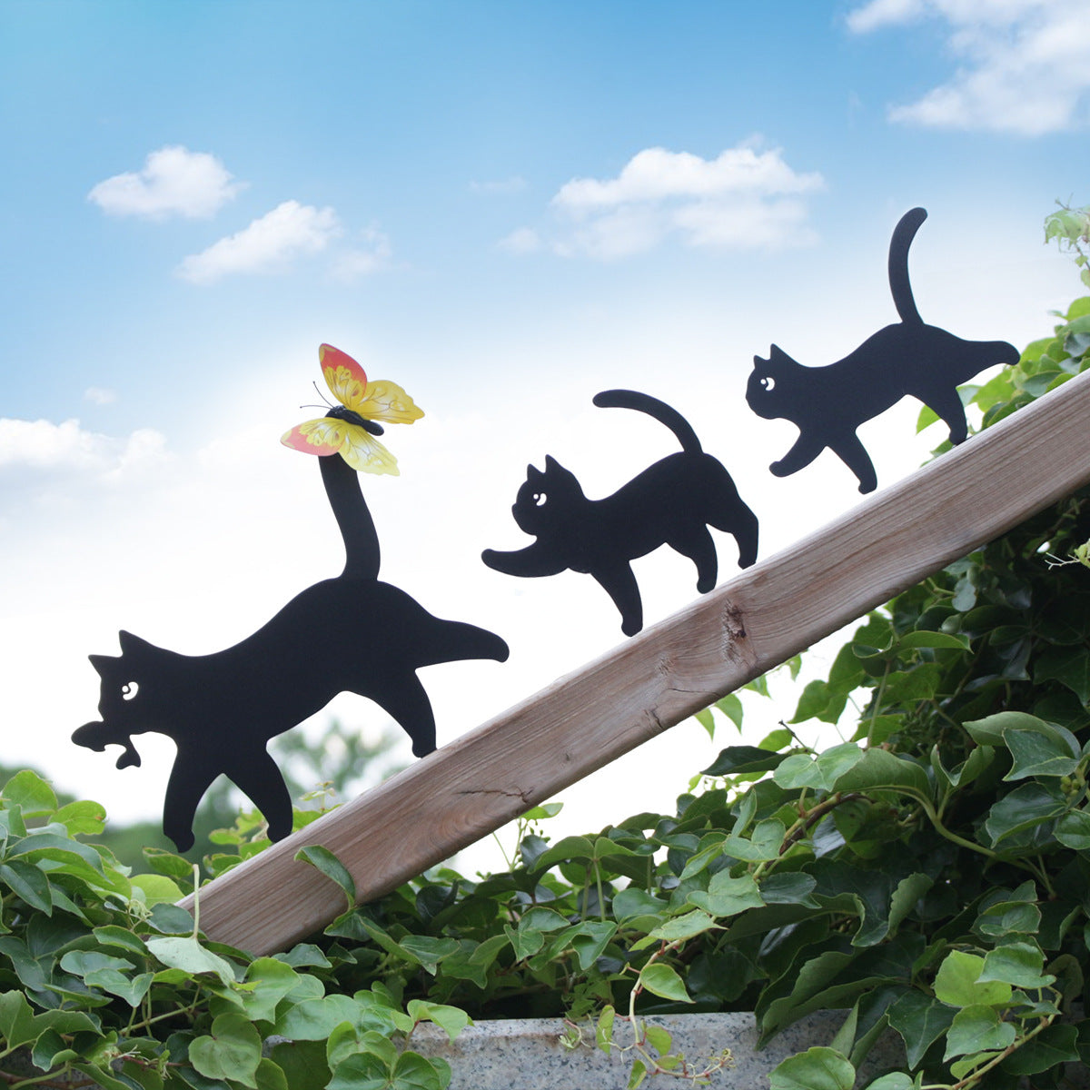 Black Cat Silhouette Garden Decor (Set of 3)