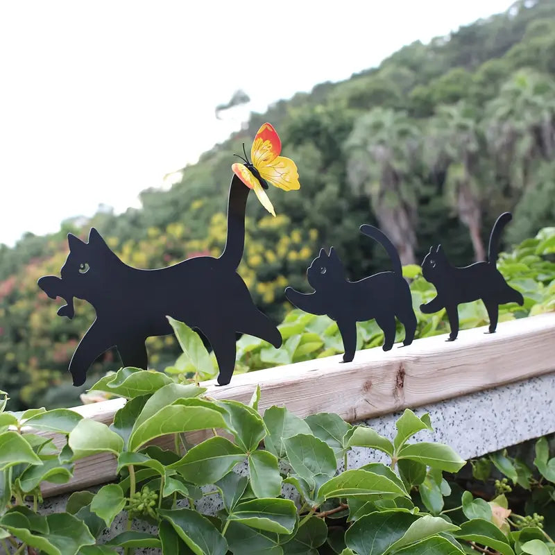 Black Cat Silhouette Garden Decor (Set of 3)
