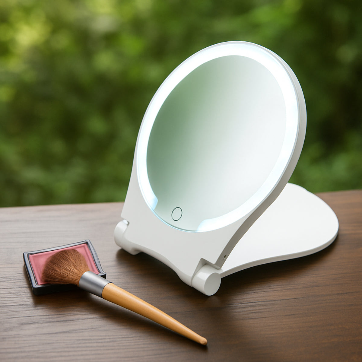 Makeup Mirror Lighted Travel Folding 10X Vanity Compact