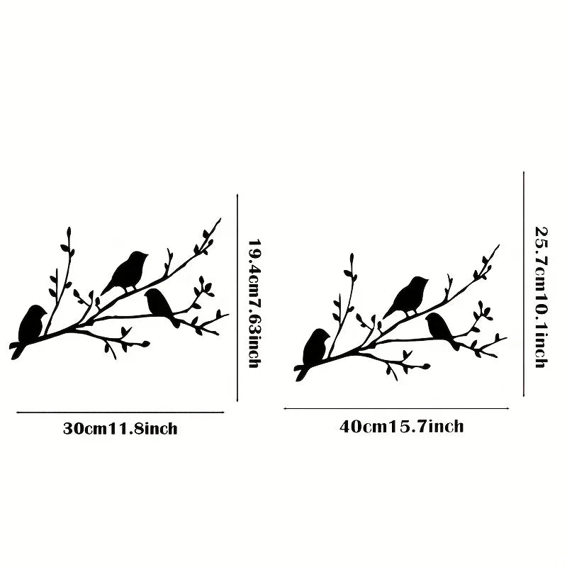 Bird on a Branch Metal Wall Art - Unique Tree Decor for Home, Housewarming Gift, Elegant Bird Design Metal Wall Sign