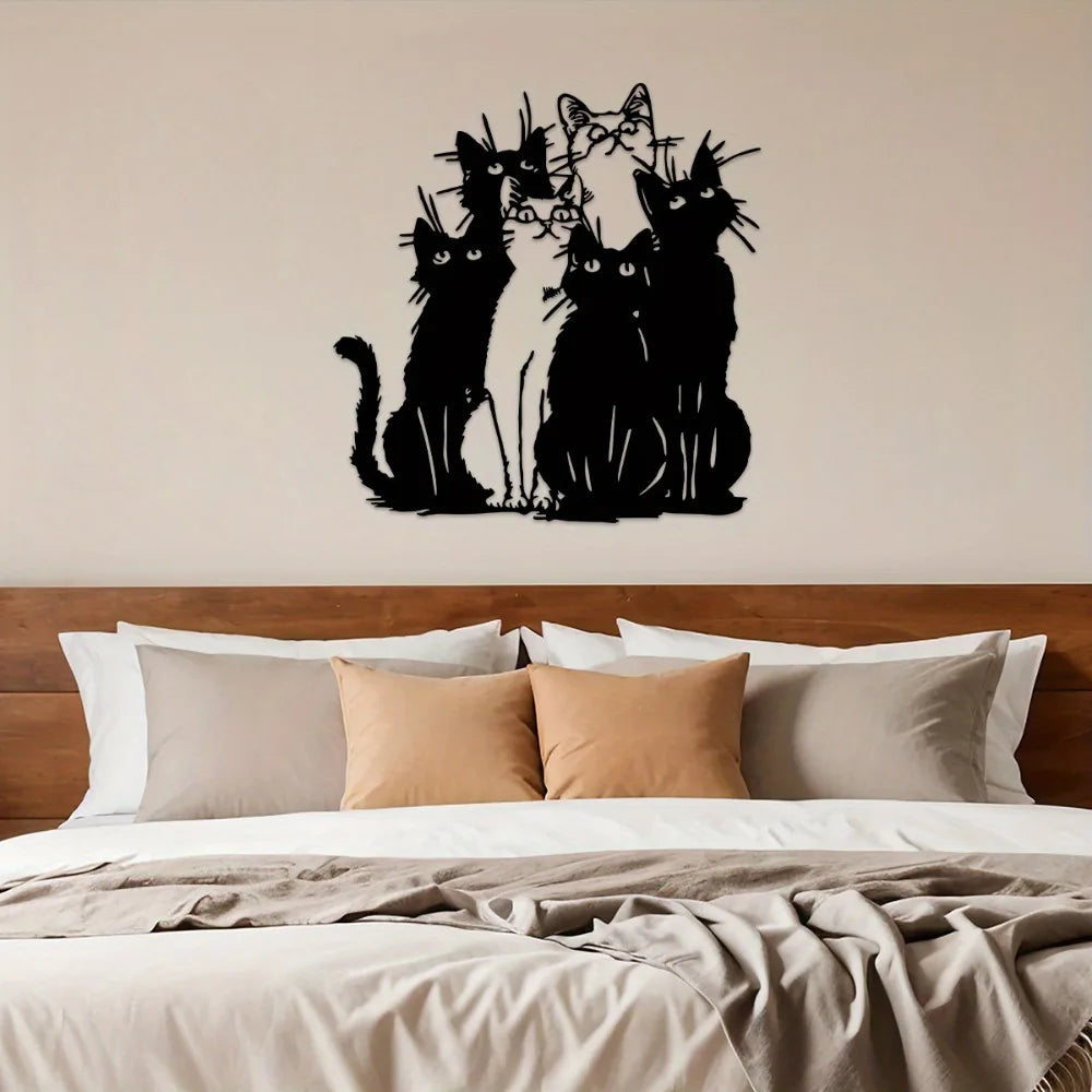 Top Rated Charming Metal Cat Wall Art – Unique Feline Decor, Perfect Gift for Cat Lovers, Ideal for Thanksgiving & Christmas