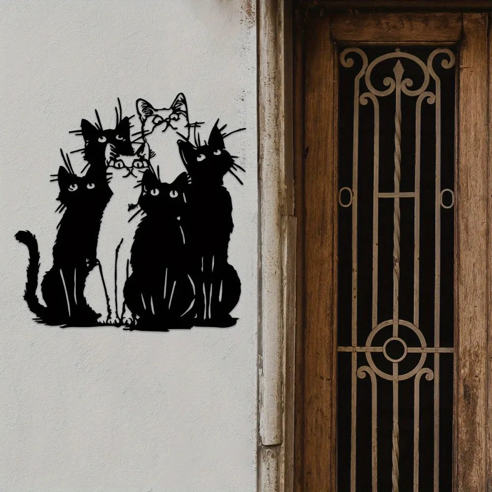 Top Rated Charming Metal Cat Wall Art – Unique Feline Decor, Perfect Gift for Cat Lovers, Ideal for Thanksgiving & Christmas