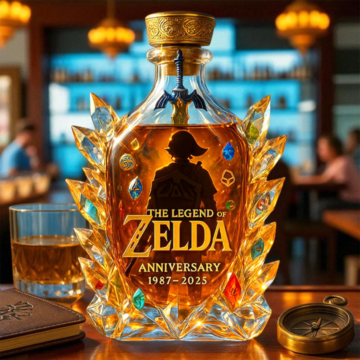 The Dazzling Legend Of Zelda 38th Anniversary 1987-2025 Whisky Bottle - A Masterpiece in Crystal & Spirit