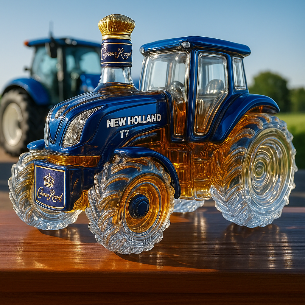 Classic New Holland T7 Series Tractor Whiskey Bottle