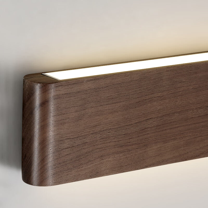Highendlights Minimalist Walnut Wood Wall Sconce - Up & Down Light