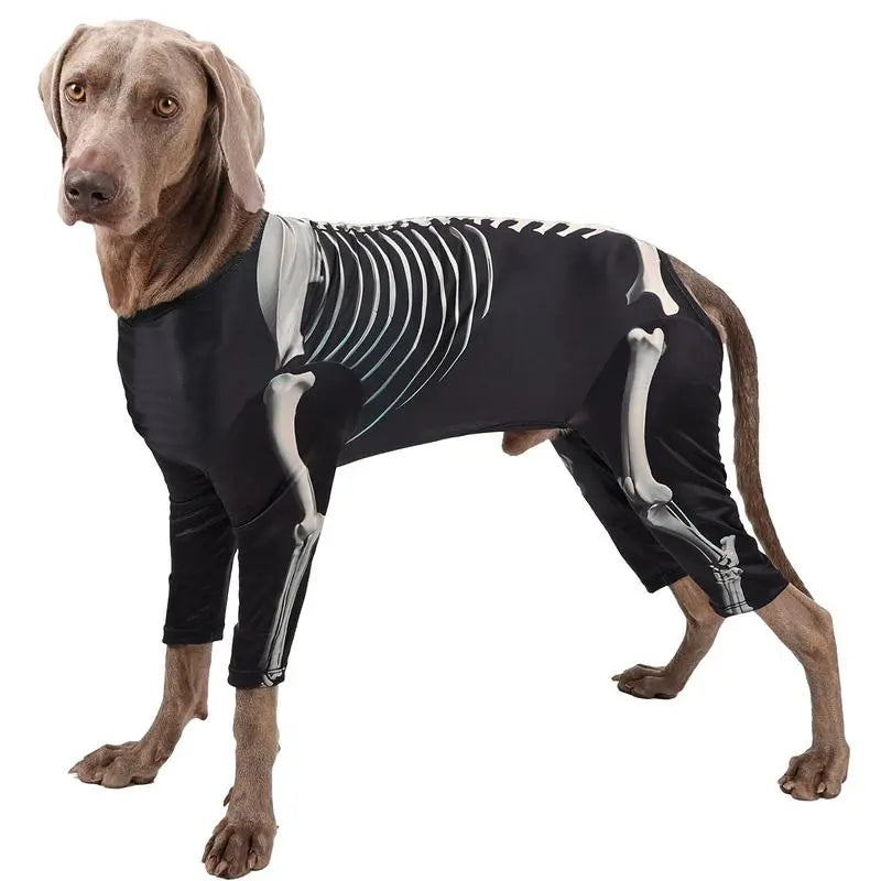 Highendlights Skeleton Dog Jumpsuit – Funny Bone Pattern Pet Outfit
