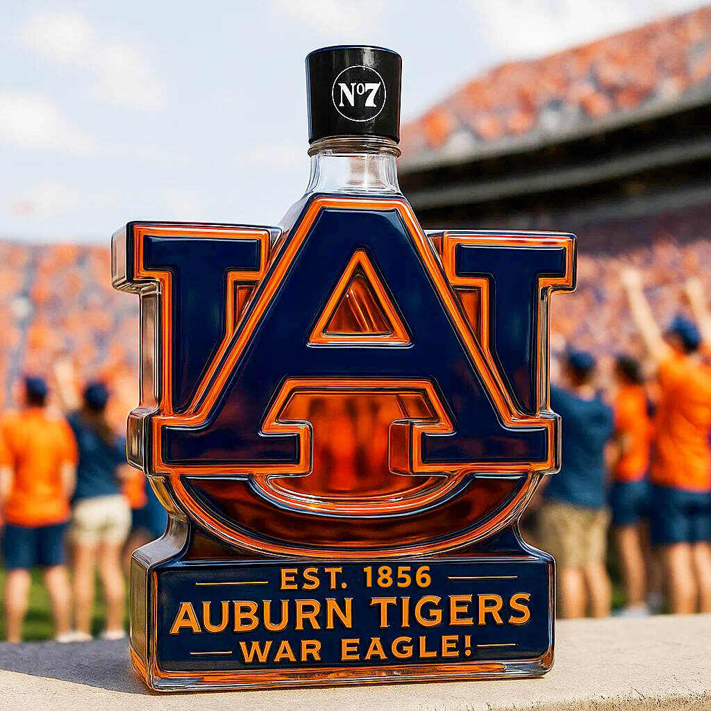 Auburn Tigers Whiskey Bottle