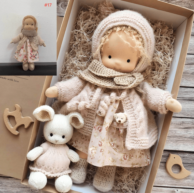 Handmade fabric doll in classic Waldorf style