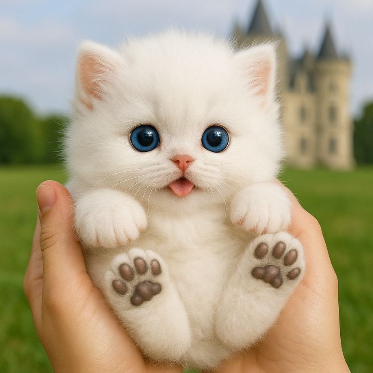 Realistic Interactive Robot Kitten – White Persian Cat | Walks, Meows & Wags Tail