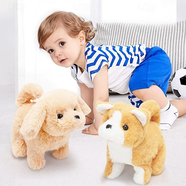 Interactive Robotic Puppy Plush Toy with Barking & Touch Control