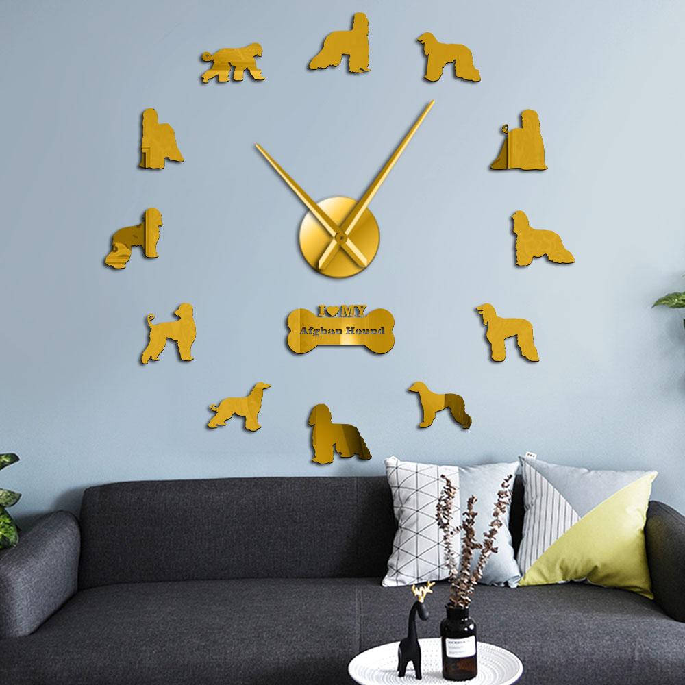 Afghan Hound Dog Lovers Large Frameless DIY Wall Clock Gift