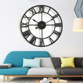 Retro Roman Number Large Metal Wall Clock Wall Decoration